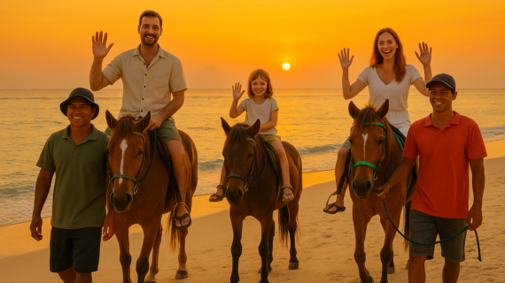 Family Horse Ridding Gili Trawangan