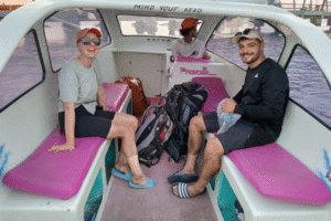Sunset Escape: Nico & Lena’s Private Speedboat Ride from Bangsal Harbour to Gili Meno with a Friendly Captain Waiting