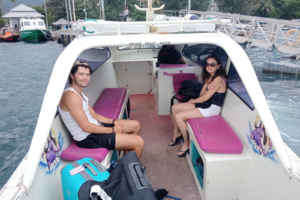 Island Hopping in Style: Thomas & Amélie’s Relaxing Private Speedboat Ride from Teluk Nare to Gili Meno