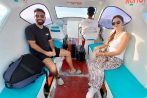 Early Morning Escape: Amir & Daniela’s Private Speedboat Ride from Gili Trawangan to Teluk Nare for a Smooth Lombok Airport Transfer