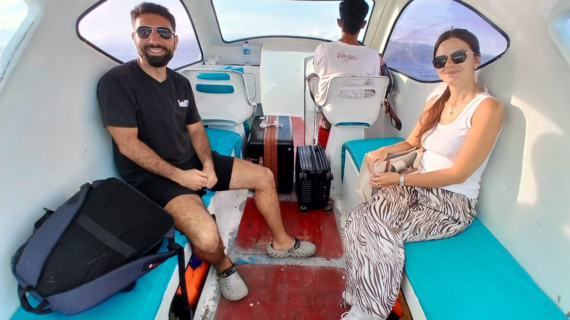 Early Morning Escape: Amir & Daniela’s Private Speedboat Ride from Gili Trawangan to Teluk Nare for a Smooth Lombok Airport Transfer