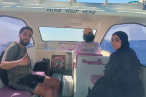 Island Hopping in Style: Amine & Sana’s Private Speedboat Adventure from Teluk Nare to Gili Trawangan with Four Suitcases and Big Smiles