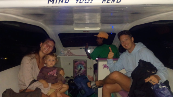 Italian Family’s Sunset Adventure: Private Speedboat from Teluk Nare to Gili Trawangan with Luggage, Laughter, and Island Excitement